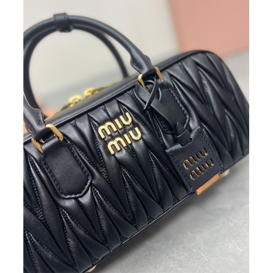 Premium Replica Miu Miu Arcadie Matelasse Nappa Bag Black At Cheap Price