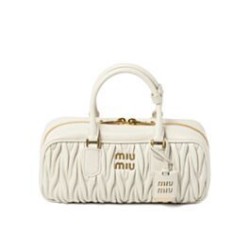 Premium Replica Miu Miu Arcadie Matelasse Nappa Bag Cream At Cheap Price