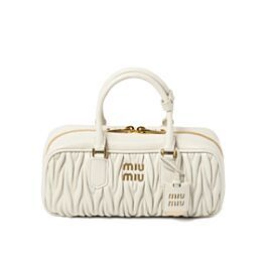Premium Replica Miu Miu Arcadie Matelasse Nappa Bag Cream At Cheap Price