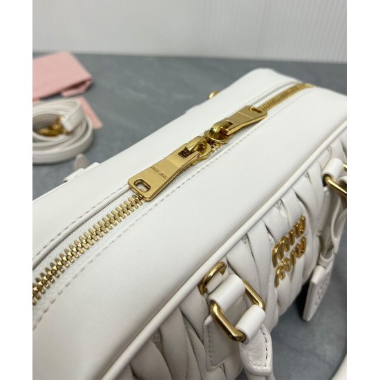 Premium Replica Miu Miu Arcadie Matelasse Nappa Bag Cream At Cheap Price