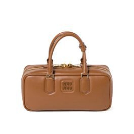 Fake Miumiu Arcadie Tote Bag Coffee Knockoff Clone Sale Online Premium Replica Miumiu Arcadie Tote Bag Coffee At Cheap Price