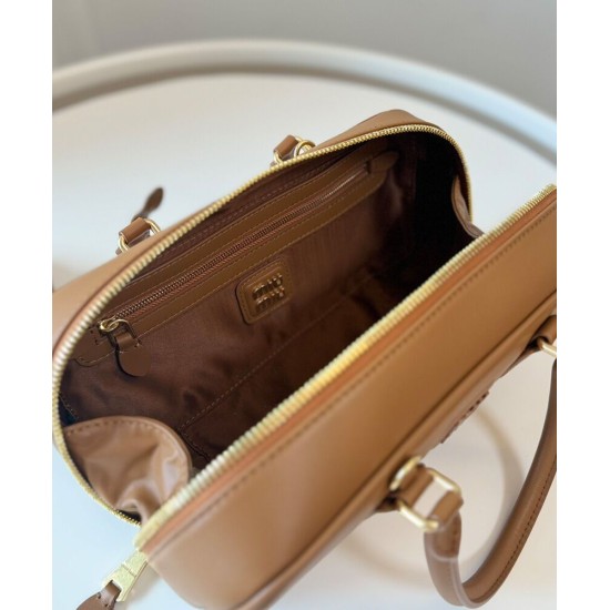 Fake Miumiu Arcadie Tote Bag Coffee Knockoff Clone Sale Online Premium Replica Miumiu Arcadie Tote Bag Coffee At Cheap Price