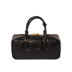 Premium Replica Miumiu Arcadie Tote Bag Black At Cheap Price