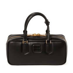 Premium Replica Miumiu Arcadie Tote Bag Black At Cheap Price