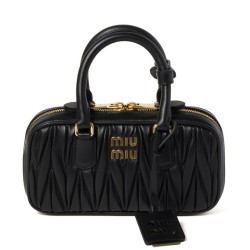 Premium Replica Miu Miu Arcadie Matelasse Mini Nappa Bag Black At Cheap Price
