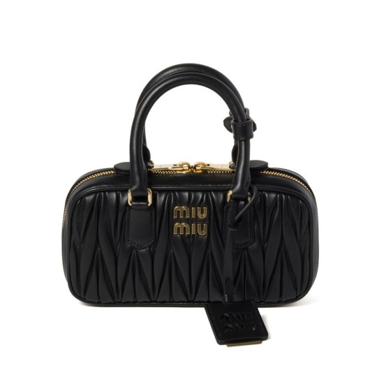 Premium Replica Miu Miu Arcadie Matelasse Mini Nappa Bag Black At Cheap Price
