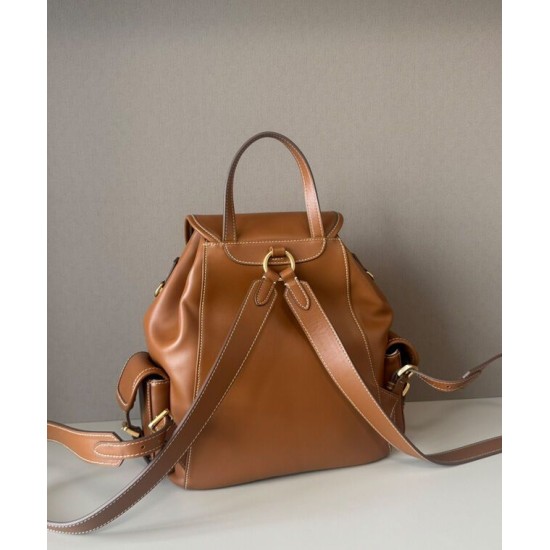 Premium Replica Miumiu Leather Backpack 5BZ042 Brown At Cheap Price