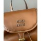 Premium Replica Miumiu Leather Backpack 5BZ042 Brown At Cheap Price