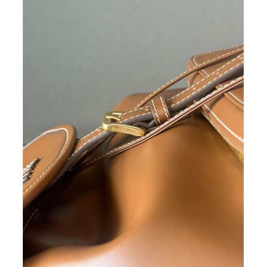 Premium Replica Miumiu Leather Backpack 5BZ042 Brown At Cheap Price