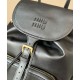 Premium Replica Miumiu Leather Backpack 5BZ042 Black At Cheap Price