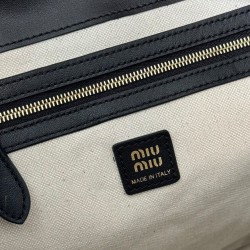Premium Replica Miumiu Leather Backpack 5BZ042 Black At Cheap Price