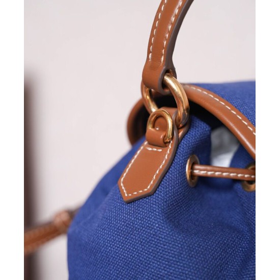 Premium Replica Miumiu canvas backpack 5BZ043 blue At Cheap Price