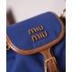 Premium Replica Miumiu canvas backpack 5BZ043 blue At Cheap Price