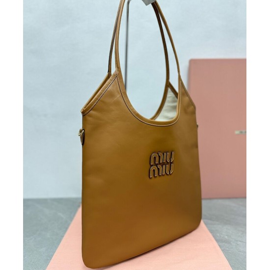 Premium Replica Miumiu IVY Tote Bag 5BG231 Brown At Cheap Price
