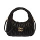 Premium Replica Miu Miu Wander Mini Hobo Bag Black Matelasse At Cheap Price