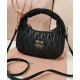 Premium Replica Miu Miu Wander Mini Hobo Bag Black Matelasse At Cheap Price