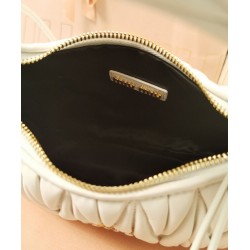 Premium Replica Mini Miu Miu Wander Matelasse white hobo bag At Cheap Price