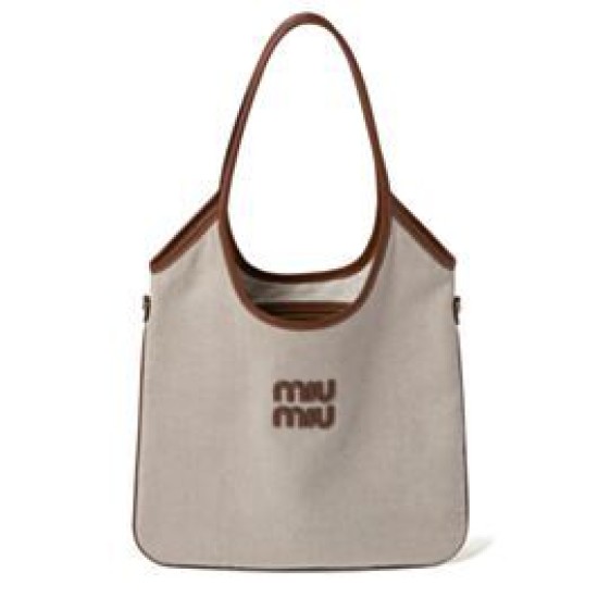 Fake Miumiu IVY canvas shoulder bag 5BG231 coffee Knockoff Clone Sale Online Premium Replica Miumiu IVY canvas shoulder bag 5BG231 coffee At Cheap Price