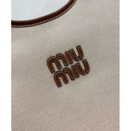 Fake Miumiu IVY canvas shoulder bag 5BG231 coffee Knockoff Clone Sale Online Premium Replica Miumiu IVY canvas shoulder bag 5BG231 coffee At Cheap Price