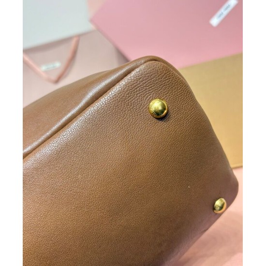 Fake Miumiu Adventure Nappa Bag 5BG310 Brown Knockoff Clone Sale Online Premium Replica Miumiu Adventure Nappa Bag 5BG310 Brown At Cheap Price