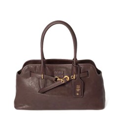 Premium Replica Miumiu Adventure Nappa Bag 5BG310 Coffee At Cheap Price
