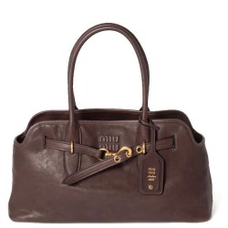 Premium Replica Miumiu Adventure Nappa Bag 5BG310 Coffee At Cheap Price
