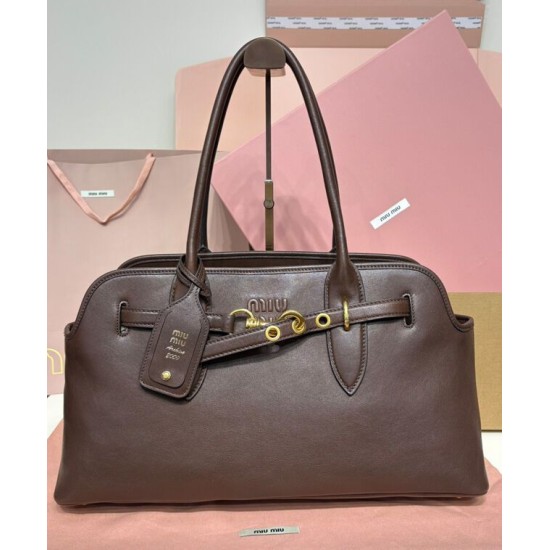 Premium Replica Miumiu Adventure Nappa Bag 5BG310 Coffee At Cheap Price