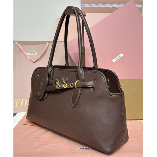 Premium Replica Miumiu Adventure Nappa Bag 5BG310 Coffee At Cheap Price
