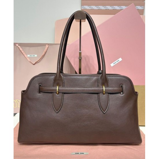 Premium Replica Miumiu Adventure Nappa Bag 5BG310 Coffee At Cheap Price