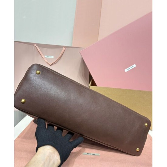 Premium Replica Miumiu Adventure Nappa Bag 5BG310 Coffee At Cheap Price