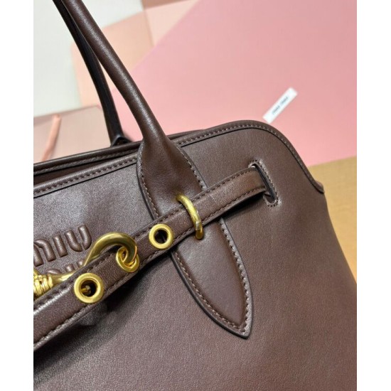 Premium Replica Miumiu Adventure Nappa Bag 5BG310 Coffee At Cheap Price