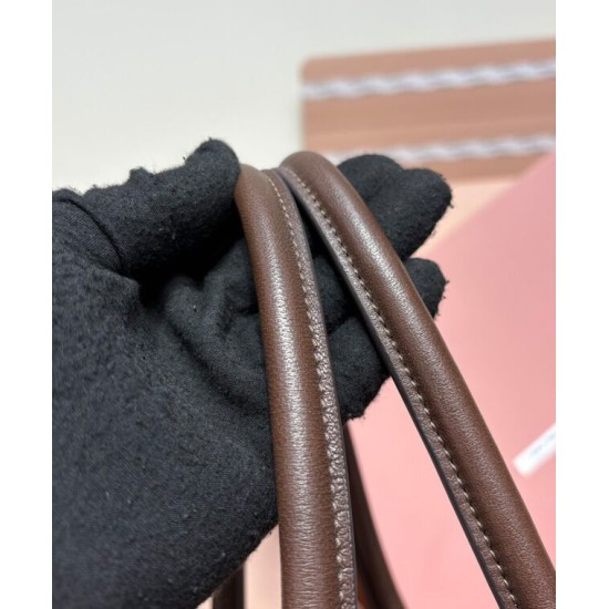 Premium Replica Miumiu Adventure Nappa Bag 5BG310 Coffee At Cheap Price