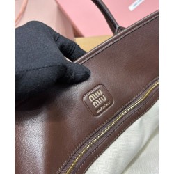 Premium Replica Miumiu Adventure Nappa Bag 5BG310 Coffee At Cheap Price
