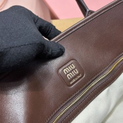 Premium Replica Miumiu Adventure Nappa Bag 5BG310 Coffee At Cheap Price