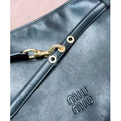 Premium Replica Miumiu Adventure Nappa Shoulder Bag 5BC181 Black At Cheap Price