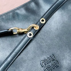 Premium Replica Miumiu Adventure Nappa Shoulder Bag 5BC181 Black At Cheap Price