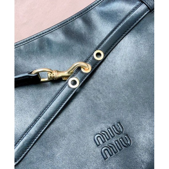 Fake Miumiu Adventure Nappa Shoulder Bag 5BC181 Black Knockoff Clone Sale Online Premium Replica Miumiu Adventure Nappa Shoulder Bag 5BC181 Black At Cheap Price