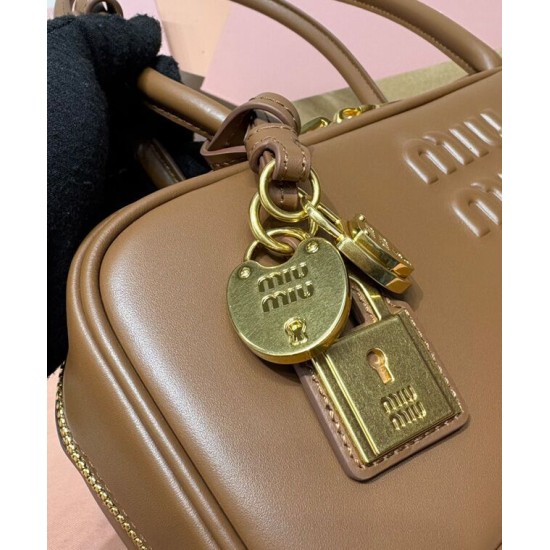 Fake Miumiu Beau tote bag 5BB173 Coffee Knockoff Clone Sale Online Premium Replica Miumiu Beau tote bag 5BB173 Coffee At Cheap Price