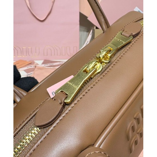 Fake Miumiu Beau tote bag 5BB173 Coffee Knockoff Clone Sale Online Premium Replica Miumiu Beau tote bag 5BB173 Coffee At Cheap Price