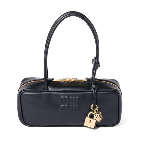 Fake Miumiu Beau tote bag 5BB173 Black Knockoff Clone Sale Online Premium Replica Miumiu Beau tote bag 5BB173 Black At Cheap Price