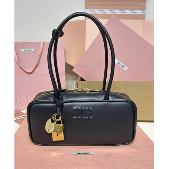Fake Miumiu Beau tote bag 5BB173 Black Knockoff Clone Sale Online Premium Replica Miumiu Beau tote bag 5BB173 Black At Cheap Price