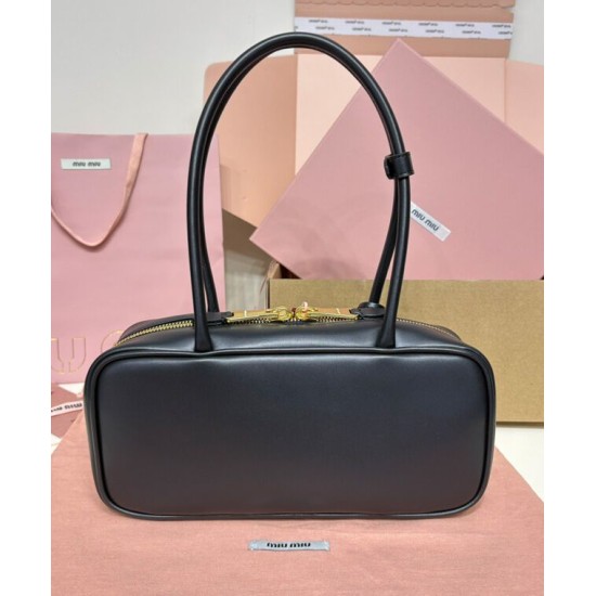 Fake Miumiu Beau tote bag 5BB173 Black Knockoff Clone Sale Online Premium Replica Miumiu Beau tote bag 5BB173 Black At Cheap Price