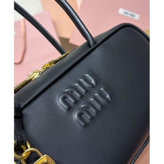 Fake Miumiu Beau tote bag 5BB173 Black Knockoff Clone Sale Online Premium Replica Miumiu Beau tote bag 5BB173 Black At Cheap Price