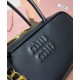 Fake Miumiu Beau tote bag 5BB173 Black Knockoff Clone Sale Online Premium Replica Miumiu Beau tote bag 5BB173 Black At Cheap Price