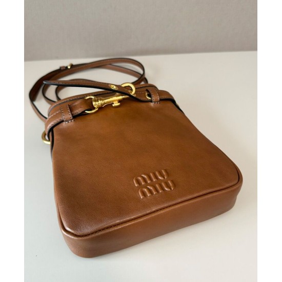 Premium Replica Miu Miu clutch bag 5NR461 Brown At Cheap Price