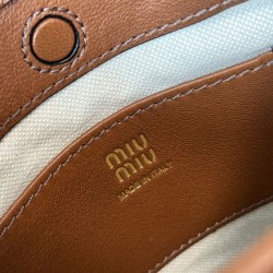 Fake Miu Miu clutch bag 5NR461 Brown Knockoff Clone Sale Online Premium Replica Miu Miu clutch bag 5NR461 Brown At Cheap Price