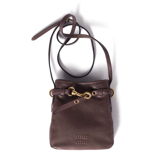 Premium Replica Miu Miu clutch bag 5NR461 Coffee At Cheap Price