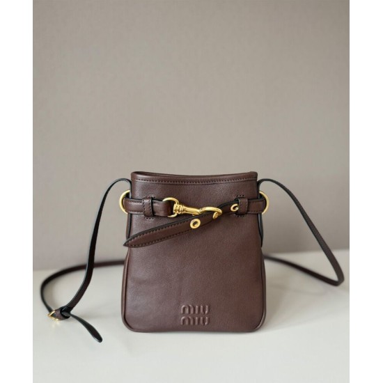 Premium Replica Miu Miu clutch bag 5NR461 Coffee At Cheap Price