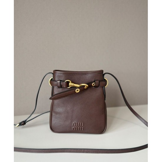 Premium Replica Miu Miu clutch bag 5NR461 Coffee At Cheap Price