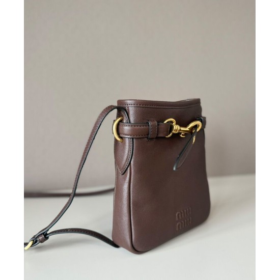 Premium Replica Miu Miu clutch bag 5NR461 Coffee At Cheap Price